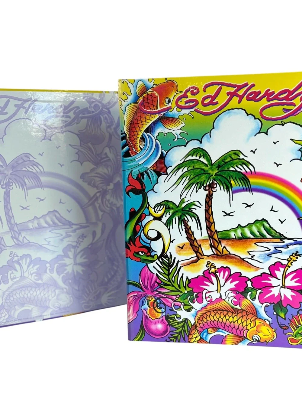 NEW! Ed Hardy Tropical Rainbow Koi 3-Ring 1”Binders Lot of 2 Organizer Rare